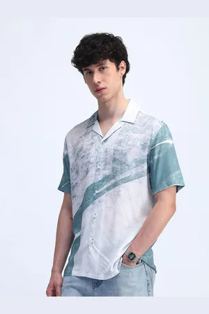 Flying Machine Men Cuban Collar Colourblocked Casual Shirt