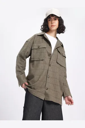 DressBerry Cozy Checks Flannel Oversized Longline Shacket