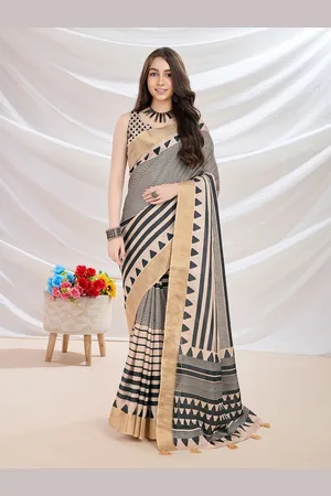 Ishin Striped Zari Saree With Blouse Piece