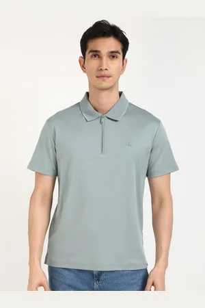 Calvin Klein Men Solid Polo Collar Cotton T-shirt
