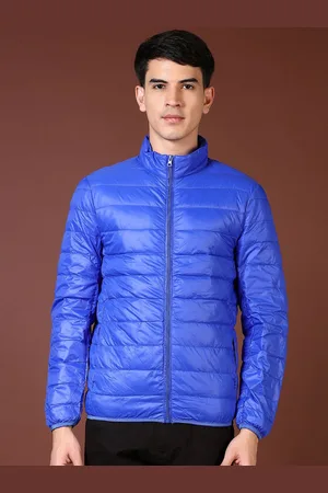 V-Mart Men Mock Collar Solid Cotton Casual Puffer Jacket