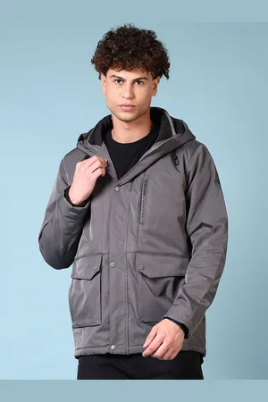 V-Mart Men Hooded Solid Cotton Casual Tailored Jacket