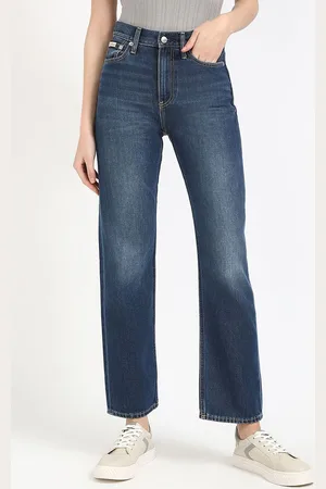Calvin Klein Women Slim Fit Low Distress Light Fade Jeans