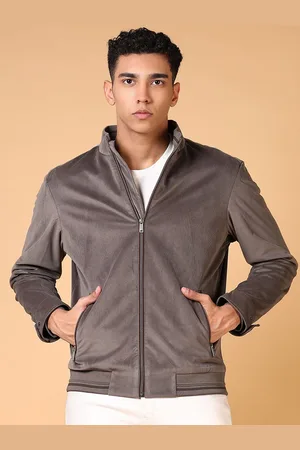 V-Mart Men Mock Collar Solid Cotton Casual Bomber Jacket