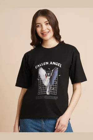 DressBerry Women Graphic Printed Round Neck Oversized T-shirt