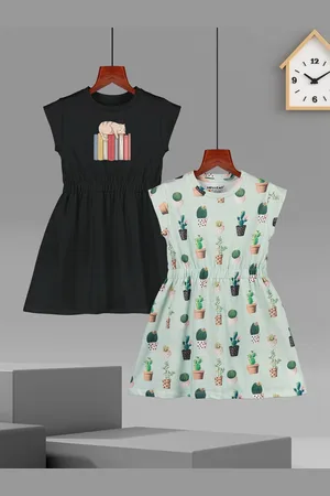 HELLCAT Girls Pack of 2 Printed A-Line Dress