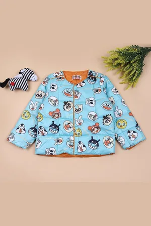 V-Mart Boys Collarless Graphic Printed Cotton Casual Padded Jacket