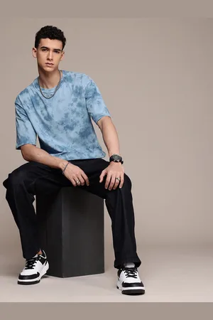 Roadster The Life Co. Tie and Dye Drop-Shoulder Sleeves Pure Cotton T-shirt