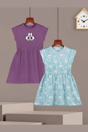 HELLCAT Girls Pack Of 2 Printed Fit and Flare Dress