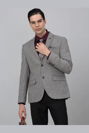 CANTABIL Self Design Notched Lapel Single Breasted Blazer