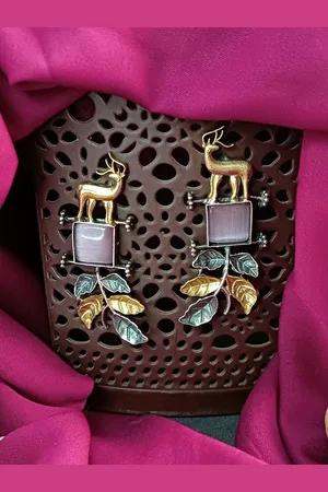 Efulgenz Gold-Plated Contemporary Drop Earrings