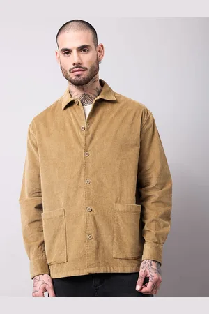 BRITISH CLUB Men Spread Collar Solid Cotton Casual Tailored Jacket