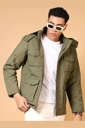 V-Mart Men Hooded Solid Cotton Casual Padded Jacket