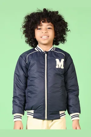V-Mart Boys Stand Collar Solid Cotton Casual Bomber Jacket
