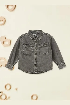 Max Collection Boys Spread Collar Solid Cotton Casual Shirt