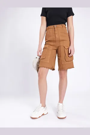 DressBerry Women City Swagger Denim Cargo Shorts