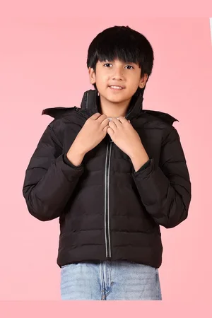 V-Mart Boys Hooded Solid Cotton Casual Puffer Jacket