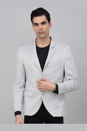 CANTABIL Self Design Notched Lapel Single Breasted Blazer