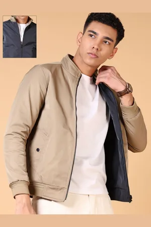 V-Mart Men Mock Collar Solid Cotton Casual Bomber Reversible Jacket