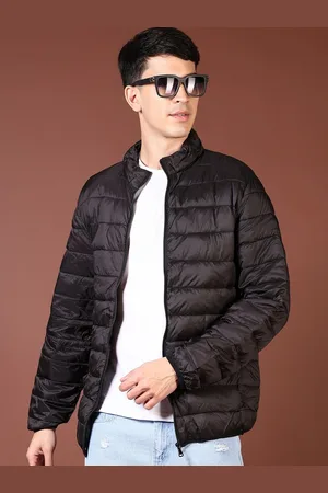 V-Mart Men Mock Collar Solid Cotton Casual Puffer Jacket