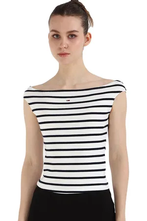 Tommy Hilfiger Fashion Women Sleeveless Striped Cotton Top