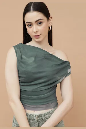 Lifestyle Women Solid One Shoulder Casual Top