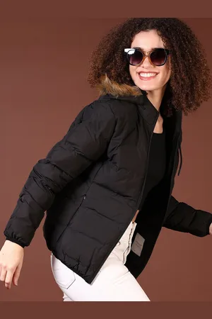 V-Mart Women Hooded Solid Cotton Casual Parka Jacket