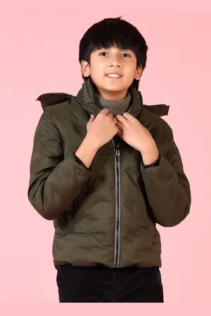 V-Mart Boys Hooded Solid Cotton Casual Puffer Jacket