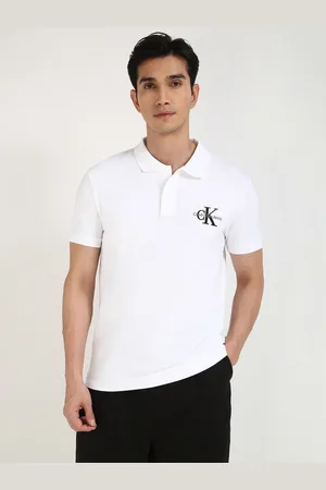 Calvin Klein Men Solid Polo Collar Cotton T-shirt