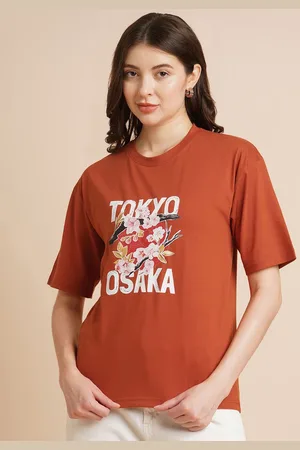 DressBerry Women Typography Printed Round Neck Oversized T-shirt