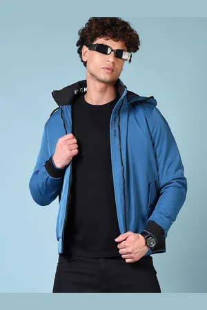 V-Mart Men Hooded Solid Cotton Casual Bomber Jacket