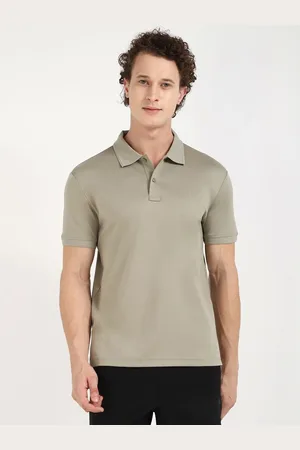 Calvin Klein Men Solid Polo Collar Cotton T-shirt