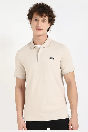 Calvin Klein Men Solid Polo Collar Cotton T-shirt