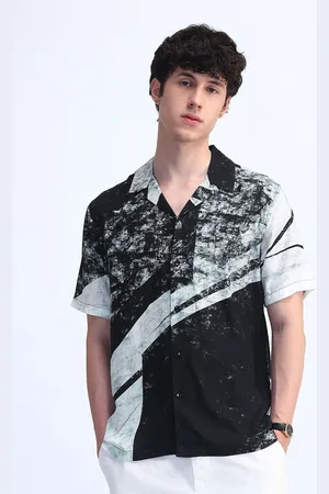 Flying Machine Men Cuban Collar Colourblocked Casual Shirt