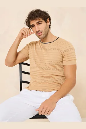 Styli Men Textured Knit Regular T-Shirt