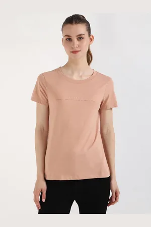 Calvin Klein Women Typography Printed Round Neck Cotton T-shirt