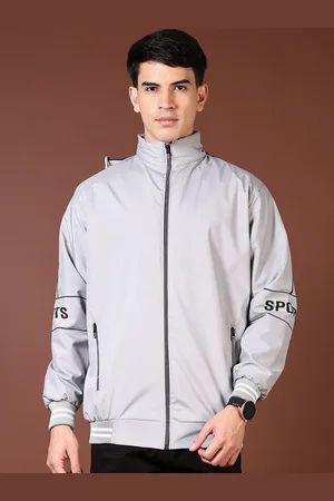V-Mart Men Hooded Typography Printed Cotton Casual Bomber Jacket