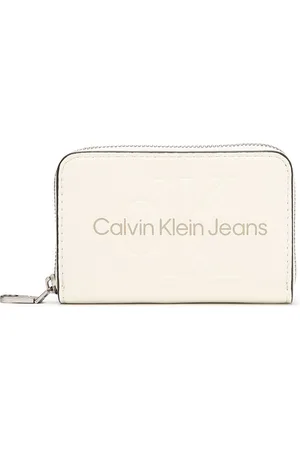 Calvin Klein Women Typography Printed PU Zip Around Wallet