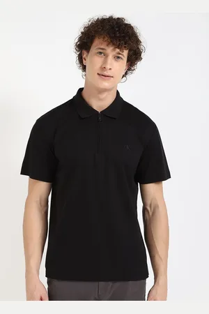 Calvin Klein Men Solid Polo Collar Cotton T-shirt