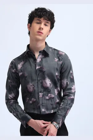 Flying Machine Men Manhattan Spread Collar Floral Printed Cotton Slim Fit Casual Shirt