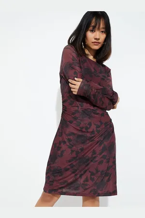 Max Collection URB_N Women Printed Ruched Mesh Dress