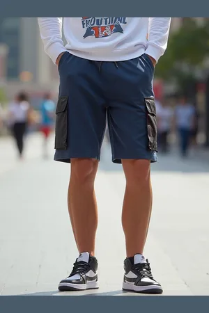 Bewakoof Men Color Block Oversized Cargo Shorts