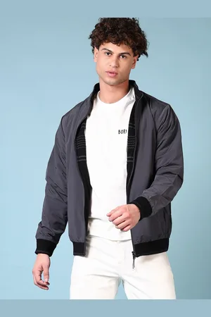 V-Mart Men Mock Collar Solid Cotton Casual Bomber Reversible Jacket
