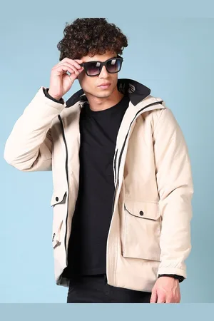 V-Mart Men Hooded Solid Cotton Casual Bomber Jacket
