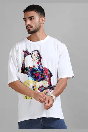 Bushirt Men Cold Play Graphic Printed Round Neck Cotton Relaxed Fit T-shirt