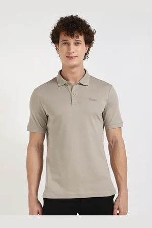 Calvin Klein Men Solid Polo Collar Cotton T-shirt