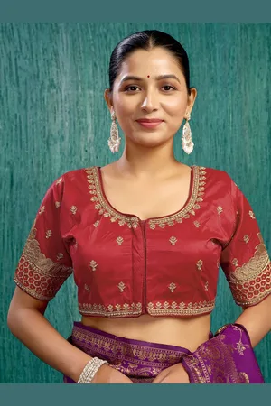 Kalini Women Embroidered Ready To Wear Saree Blouse