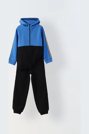 SPUNKIES Boys Colourblocked Hooded Sweatshirt With Joggers