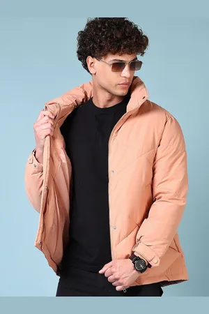 V-Mart Men Mock Collar Solid Cotton Casual Padded Jacket