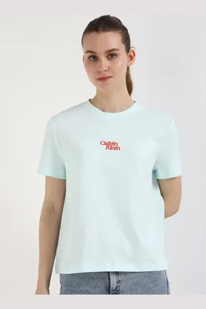 Calvin Klein Women Solid Round Neck Cotton T-shirt
